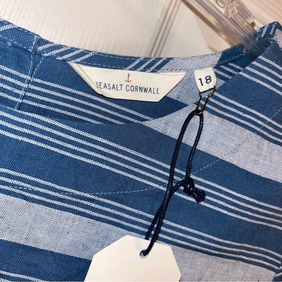 Seasalt Cornwall Linen/Cotton Striped Calenick Tunic Top - Picture 12 of 15
